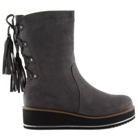 Grå Grå stövlar för kvinnor TH17-7 Grå