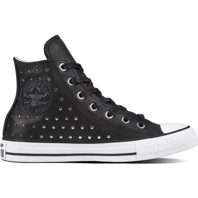 Converse Chuck Taylor All Star Läder Svart Svart Silver