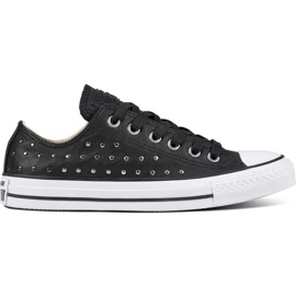 Converse Chuck Taylor All Star Läder Svart Svart Silver