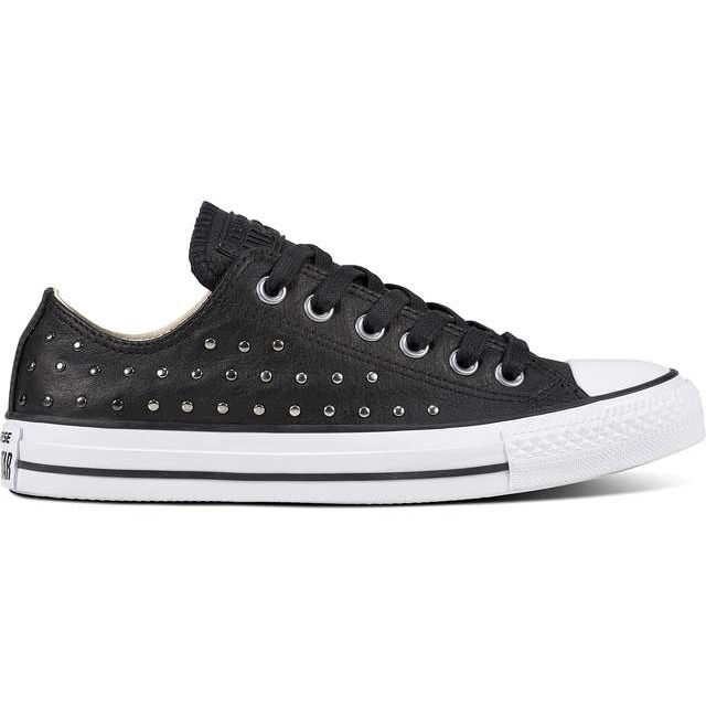 Converse Chuck Taylor All Star Läder Svart Svart Silver