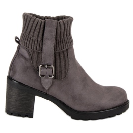 Seastar Högklackade stövlar i mocka grå