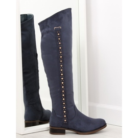 Överknä stövlar, marinblå 990-PG blå