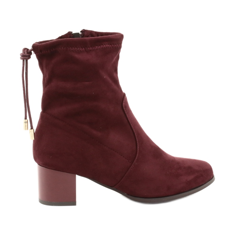 M.Daszyński Högklackade stövlar i mocka Daszyński SA58 röd mångfärgad