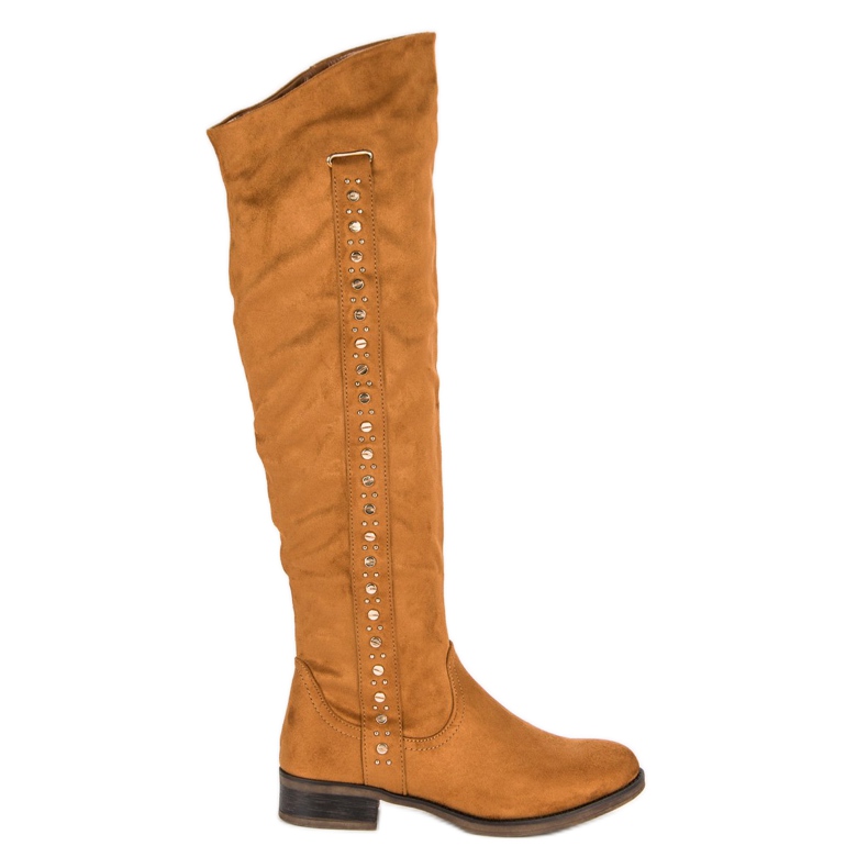 Super Me Mocka stövlar med platta klackar brun