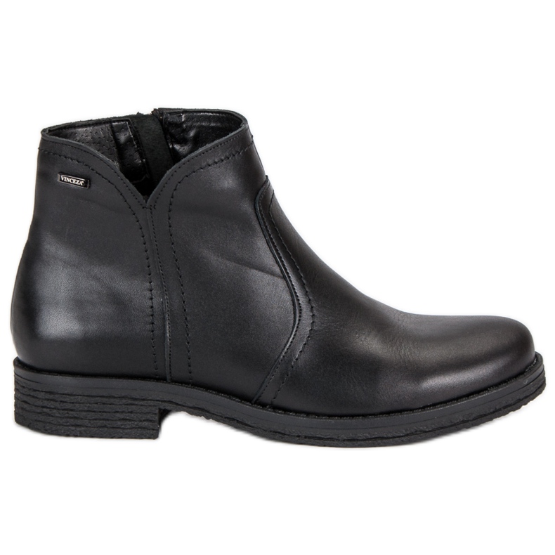 Låga stövlar på VINCEZA -dragkedjan svart