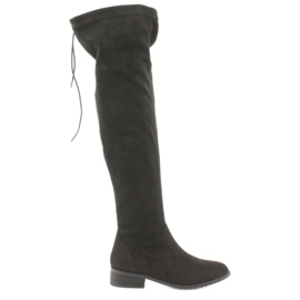 M.Daszyński Svarta stövlar över knäet Daszyński 1602