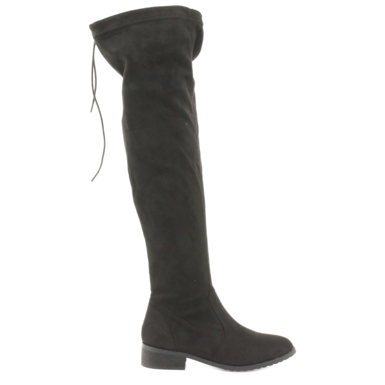 M.Daszyński Svarta stövlar över knäet Daszyński 1602