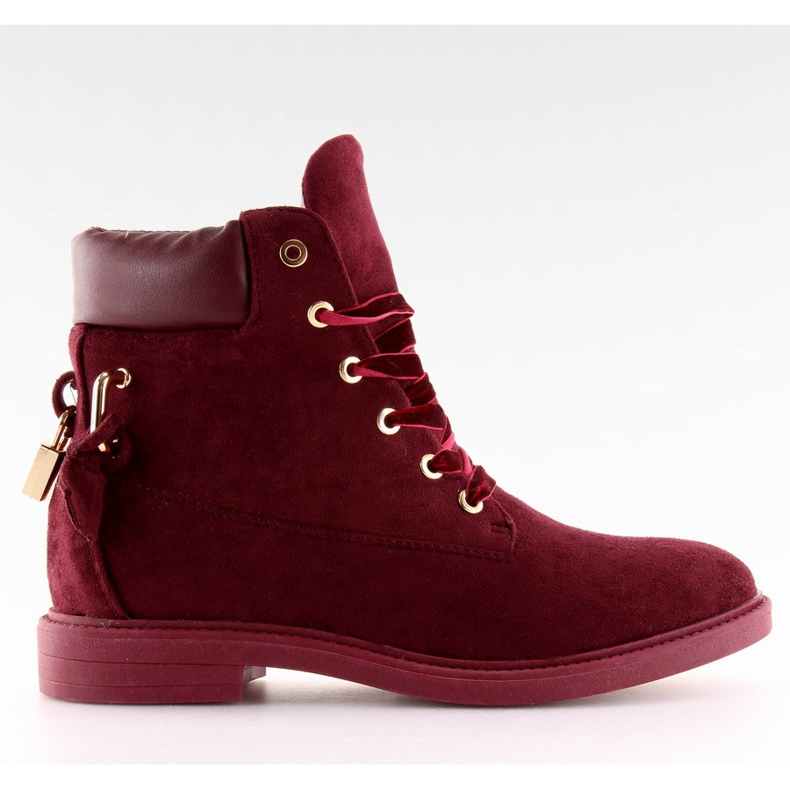 Timberki med hänglås burgunder J-8686 vin röd