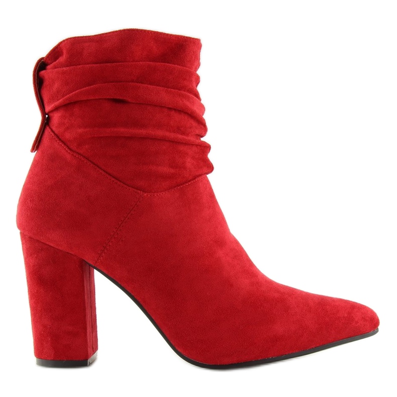 Röda Wide-heeled stövlar NC781 Röd