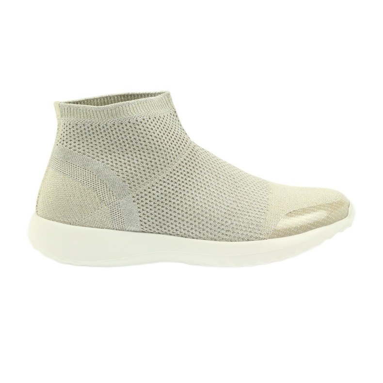 American Club Amerikanska sportskor för kvinnor 17044 beige silver- gul