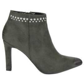 Mocka stövlar på VINCEZA högklack grön