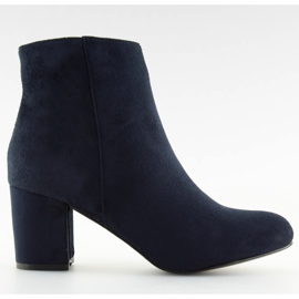 Marinblå högklackade stövlar F780 blå