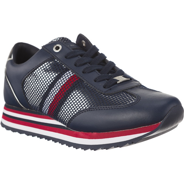 Tommy Hilfiger Corporate Flag Sneaker 406 blå marinblå