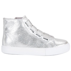 Silver sneakers ovanför fotleden grå