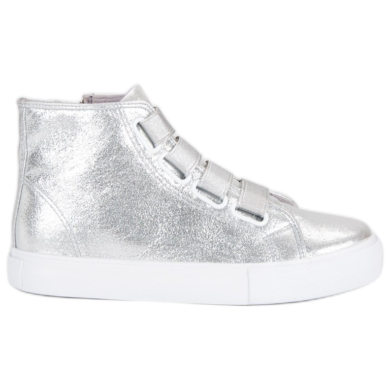 Silver sneakers ovanför fotleden grå