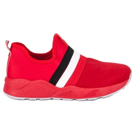 Slip-on röda tränare