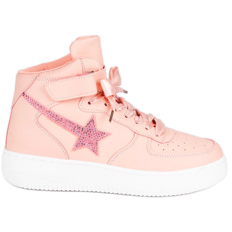 Trendiga fotstövlar rosa