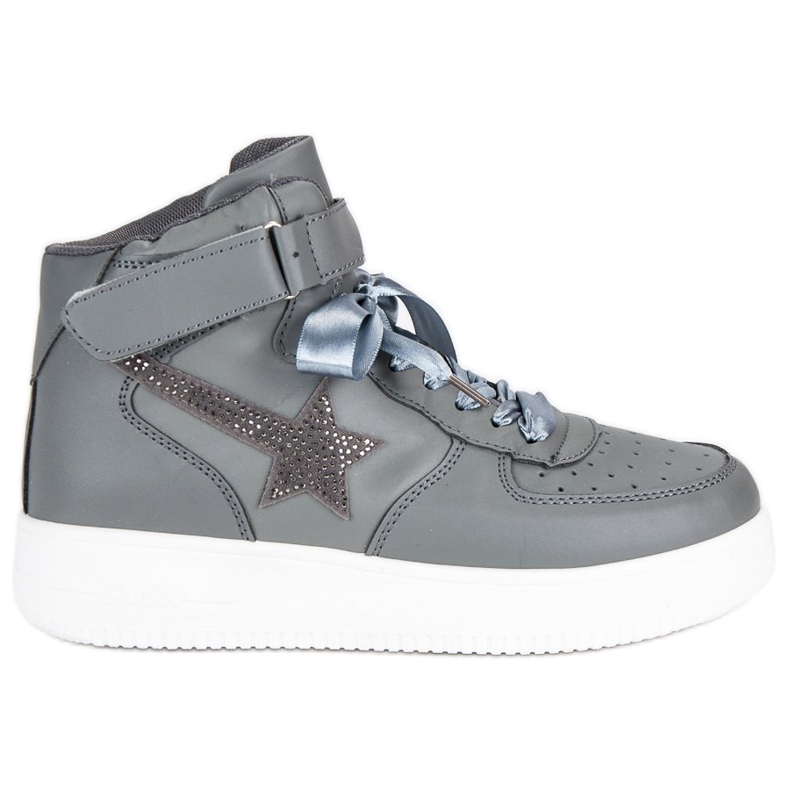 Trendiga fotstövlar grå