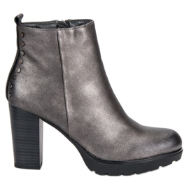 Filippo Grafitstövlar på stolpen grå