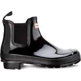 Hunter Kvinnors Original Gloss Chelsea Rgl Black svart