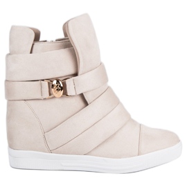 Beige wedge sneakers