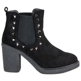 Bestelle Mocka stövlar på stolpen svart