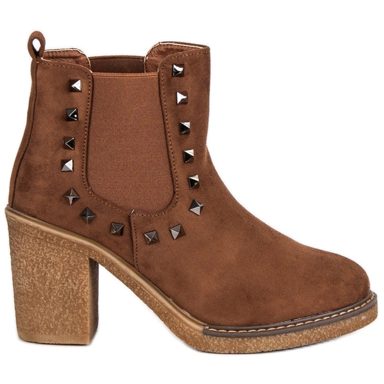 Bestelle Mocka stövlar på stolpen brun