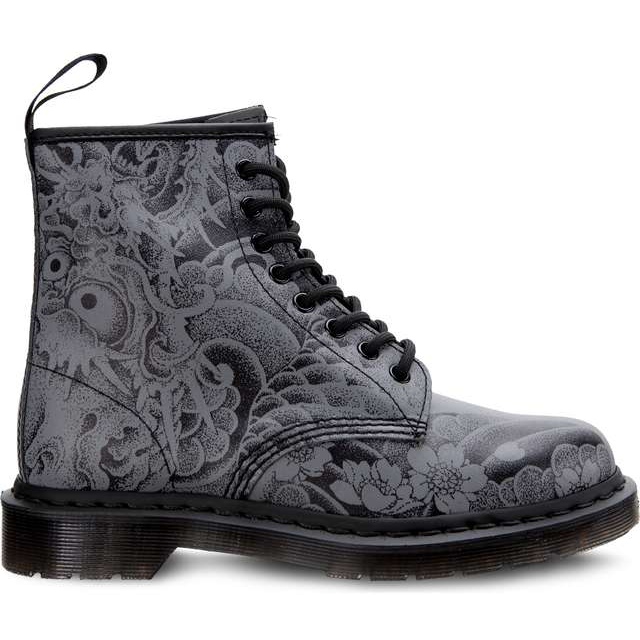 Dr. Martens 1460 Ot Black Gunmetal Ot Tattoo Backhand svart grå