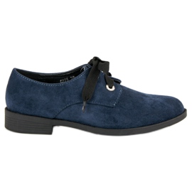 Bestelle Marinblå mockaskor