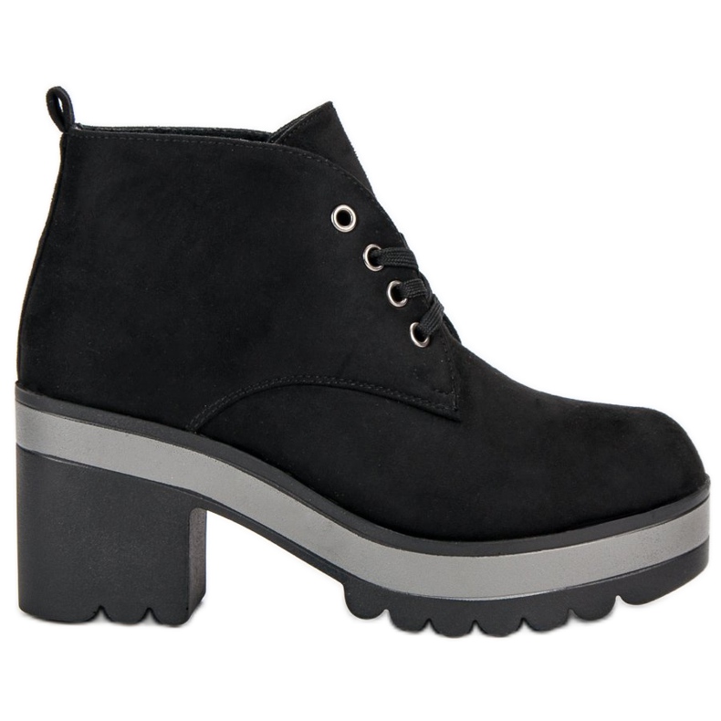 Lätta högklackade stövlar svart