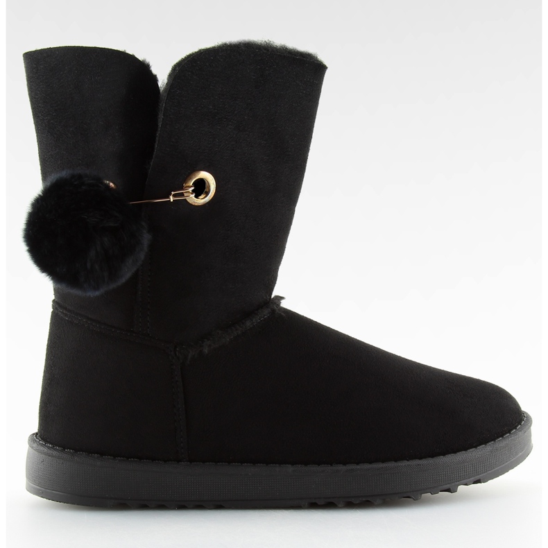 Svart emusy med pompon SP04P svart