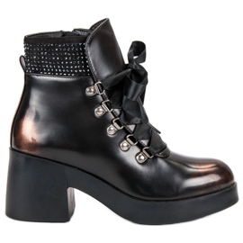 Super Me Trendiga högklackade stövlar brun