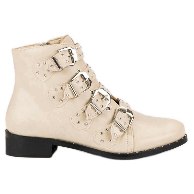 Beige rock-stil stövlar