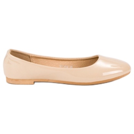 Top Shoes Lackerade ballerinor brun