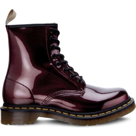 Dr. Martens Vegan 1460 Chrome Oxblood Chrome Paint Metallic röd