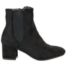 Top Shoes Högklackade stövlar i mocka svart