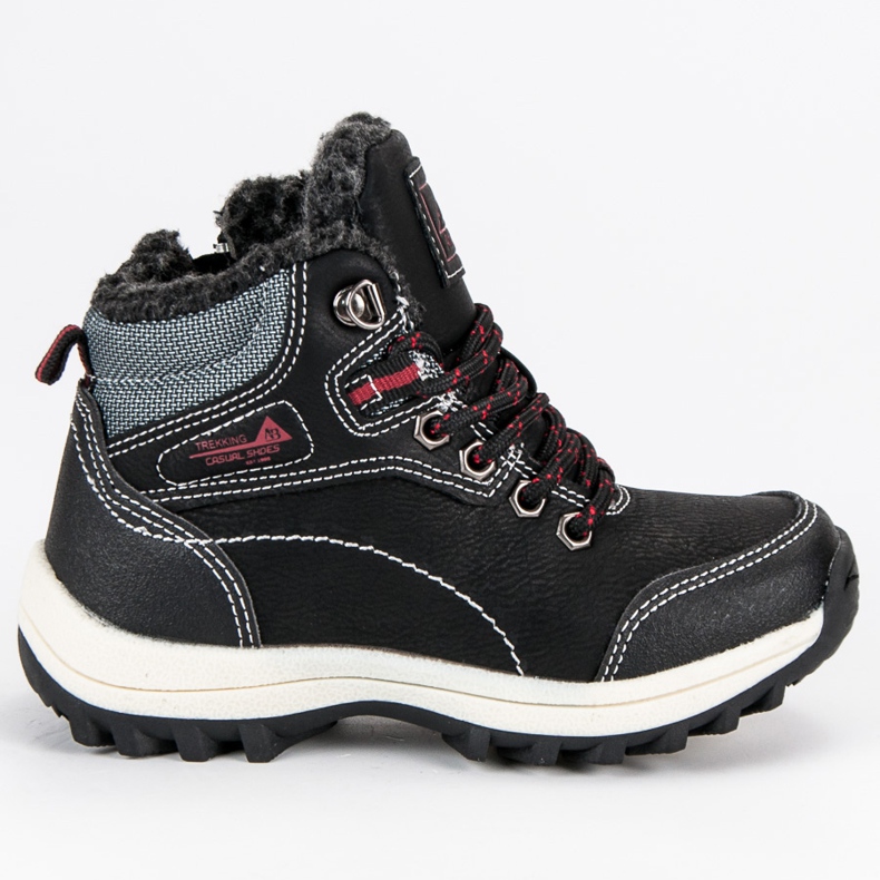 Arrigo Bello Pojkors skor med fårskinn svart