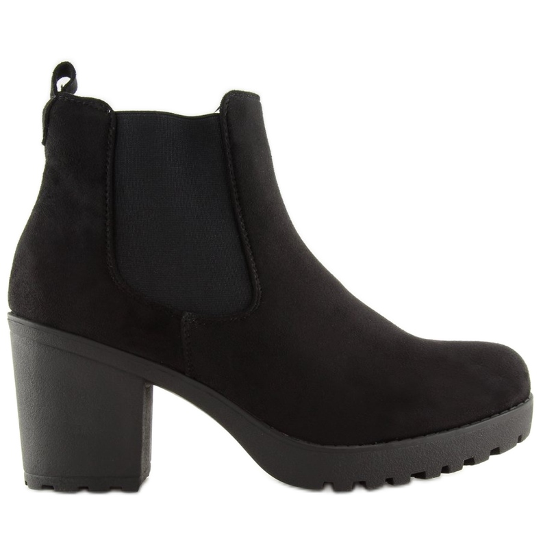 Svarta stövlar med breda klackar E5106 Svart