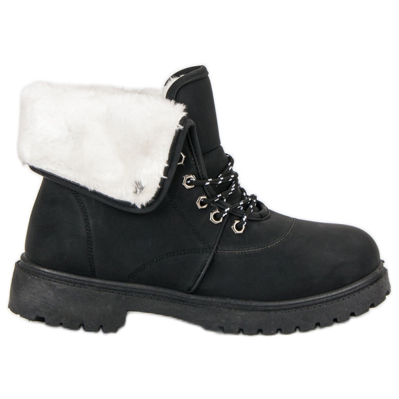 Svarta fällare med päls