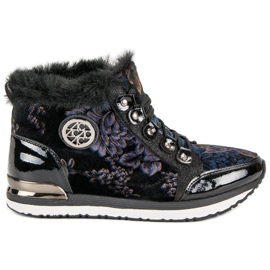 Aclys Moderiktiga knutna sneakers svart mångfärgad