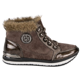 Aclys Moderiktiga knutna sneakers brun