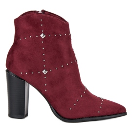 Kylie Burgundy mocka stövlar mångfärgad röd