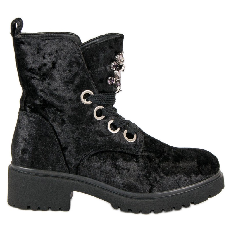 Kylie Trendiga velourstövlar svart