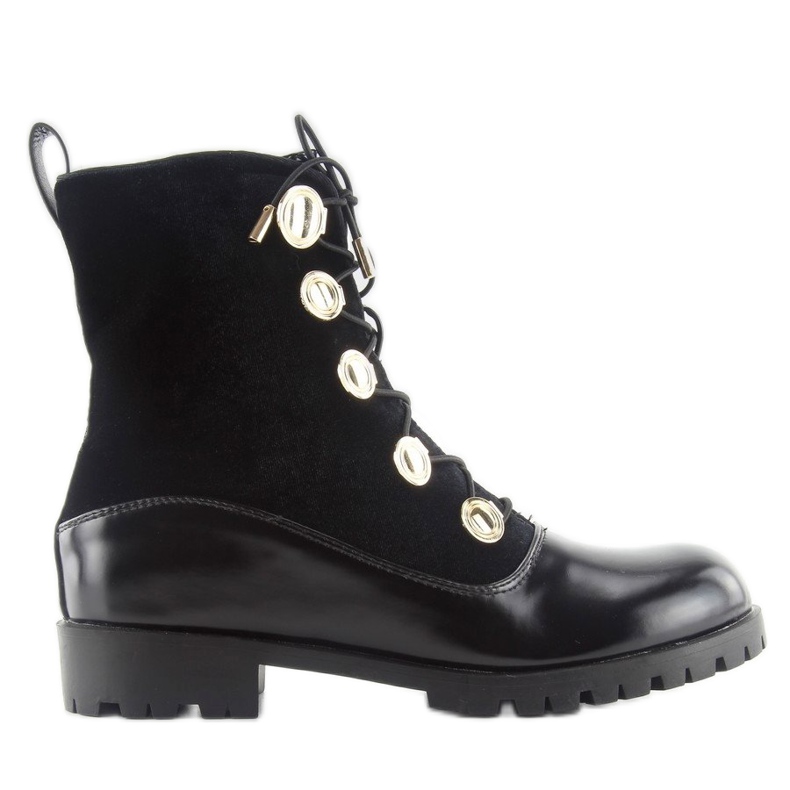 Velourarbetare med knappar svart R113p Svart