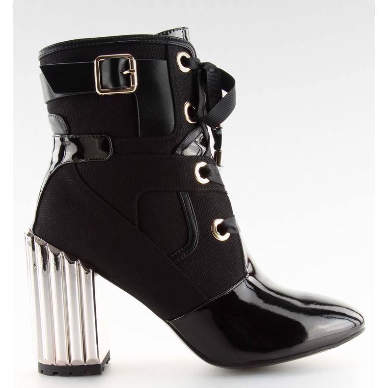 Svarta metalliska hälstövlar AE69P