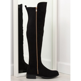 Lår med elastiska överdelar svart