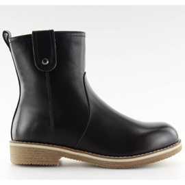 Ankel stövlar platta svart 0-253 Svart