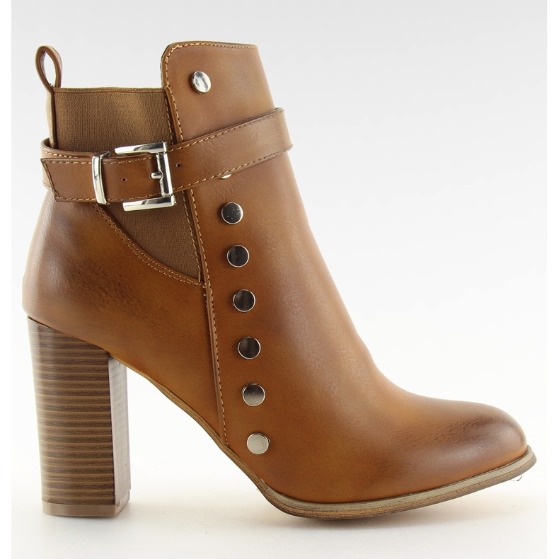 Högklackade stövlar kamel 88073 brun