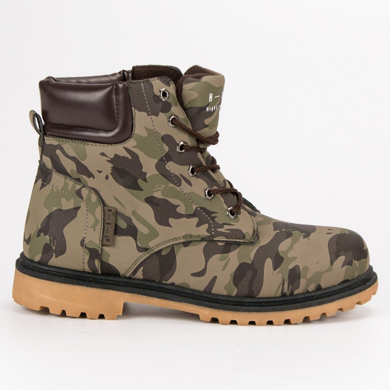 Camo stövlar grön mångfärgad