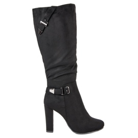 Groto Gogo Högklackade stövlar i mocka svart